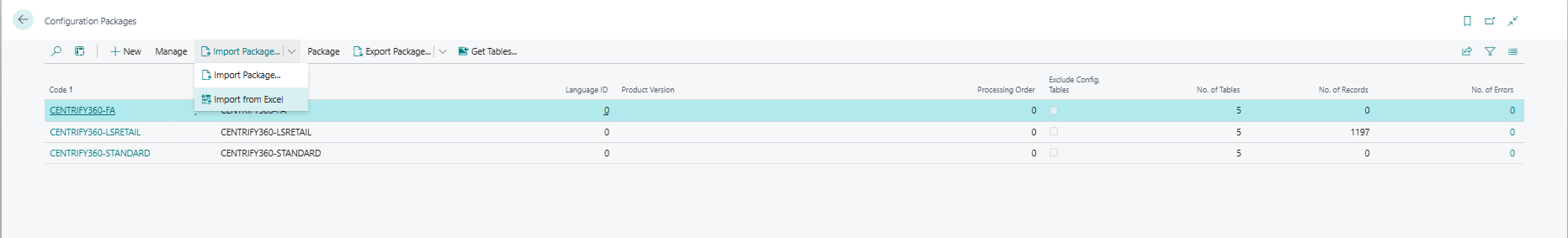 Configuration Packages - Import