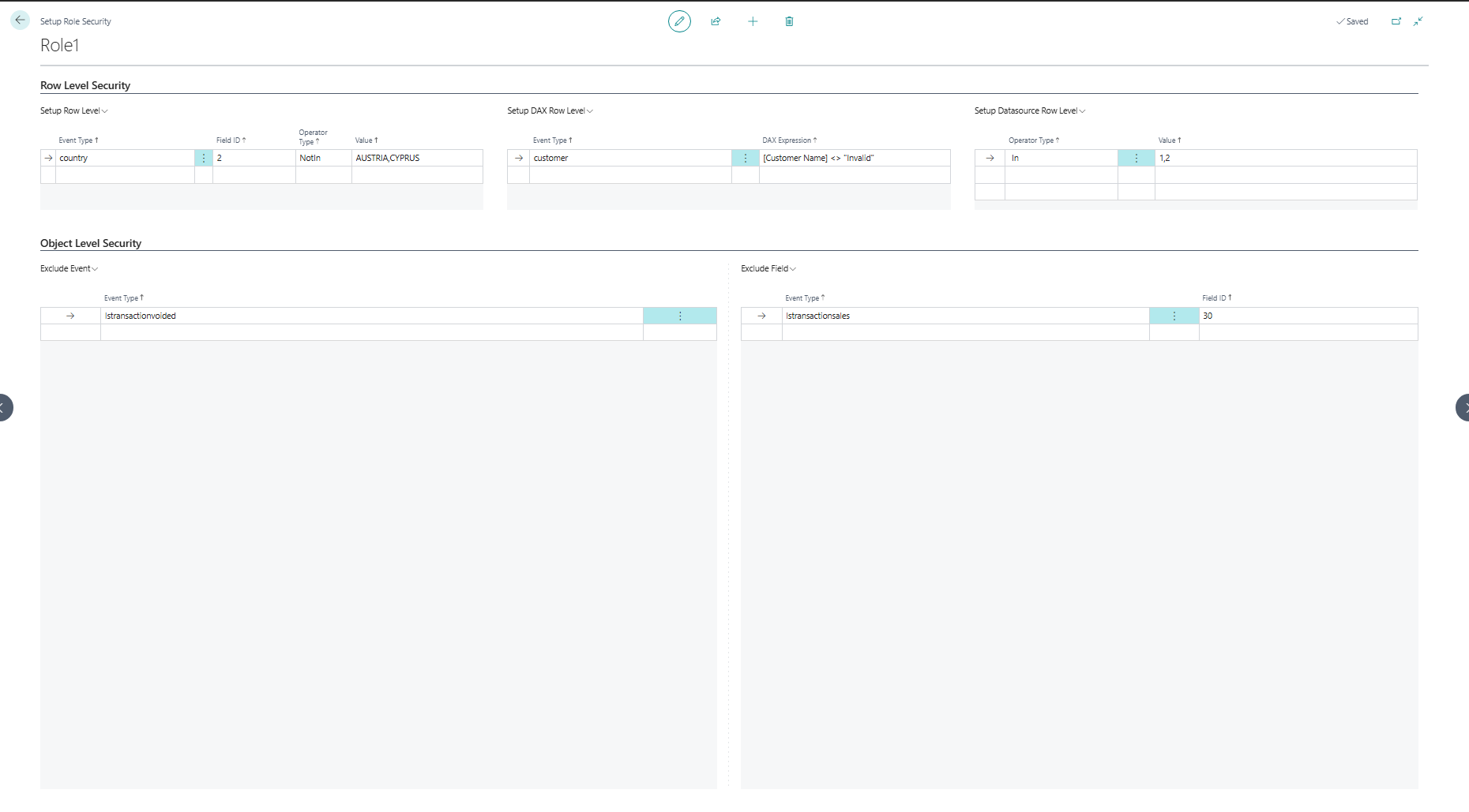 Role Security Definitions